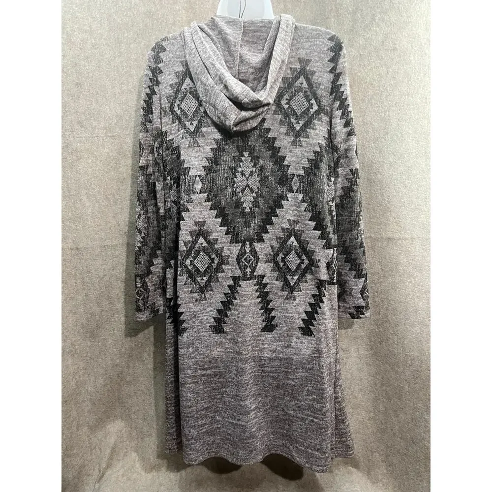 Do Everything In Love Long Grey Aztec Cardigan‎